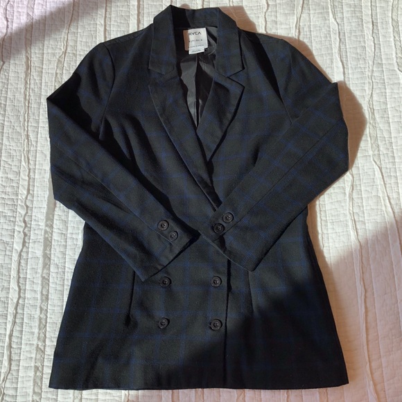 RVCA Jackets & Blazers - RVCA Black & Blue Stripe Blazer Size Small (S)